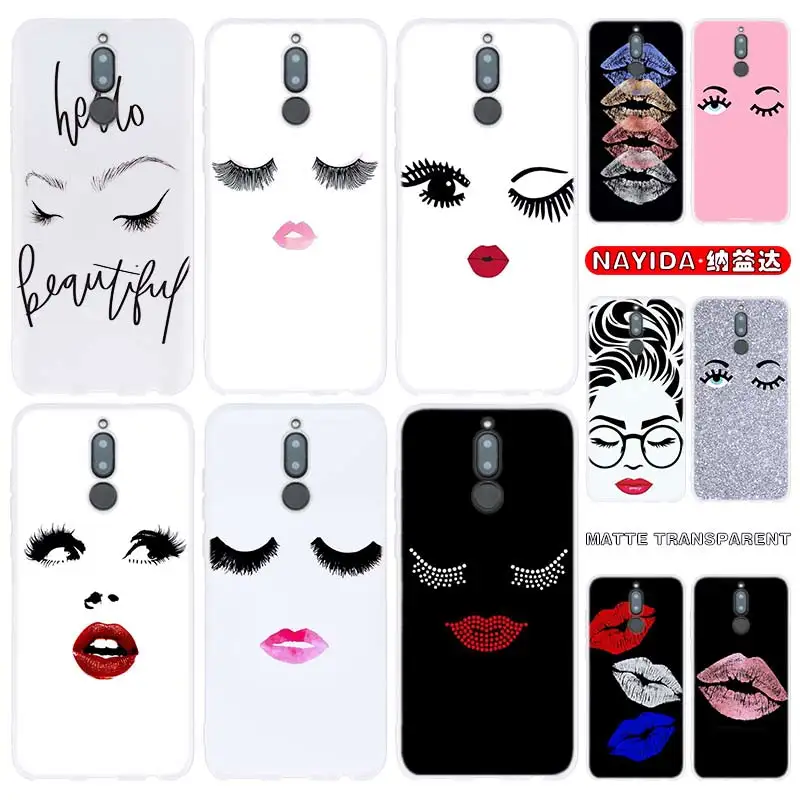 Чехол для телефона Huawei Mate 30 20 10 Lite Pro Cover Y7 Y9 2019 2018 2017 Nova 5T 4 3 ресницы макияжа губ |