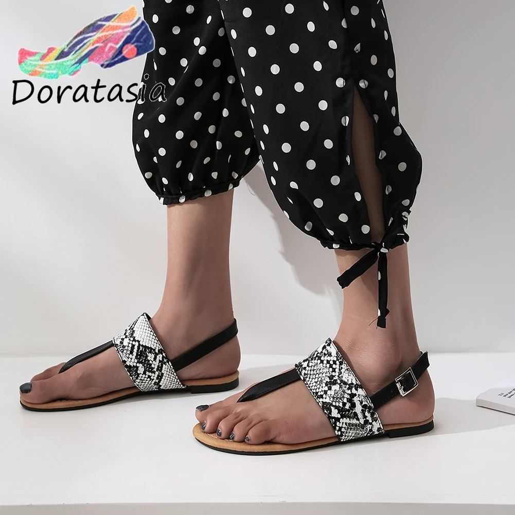 

DORATASIA New Concise mixed-color Summer Sandals Cool mixed-color Flat Sandals Women 2020 Casual Low Heels Beach Shoes Woman