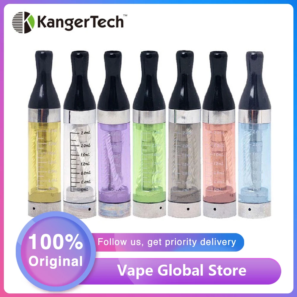 

5pcs Kanger T2 EGo CC Clearomizer 2.4ml E-cig Atomizer for eGo/eGo-T/eGo-C/eGo-C Twist eGo Thread 70mm Long Wick Vaping Tank