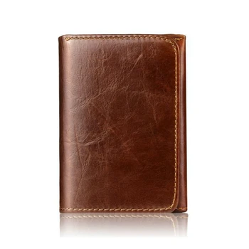 

Summer early autumn style simple wallet men's leather leather wallet rfid retro cowhide anti-scan wallet short coin purse