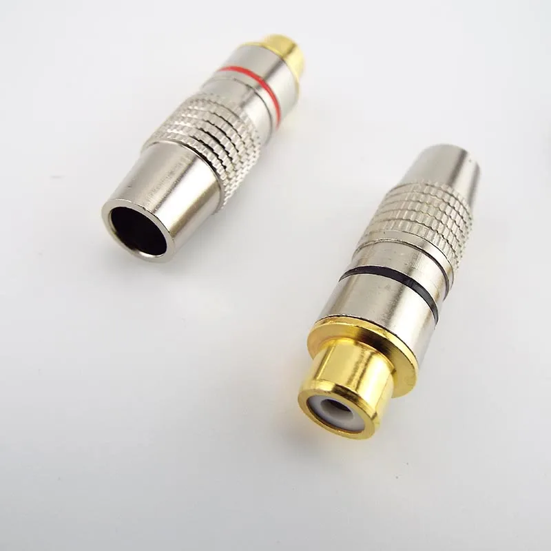 Connecteur adaptateur RCA femelle plaqué or pour câble coaxial, prise Jack à souder, audio, vidéo, 2 pièces, 10 pièces