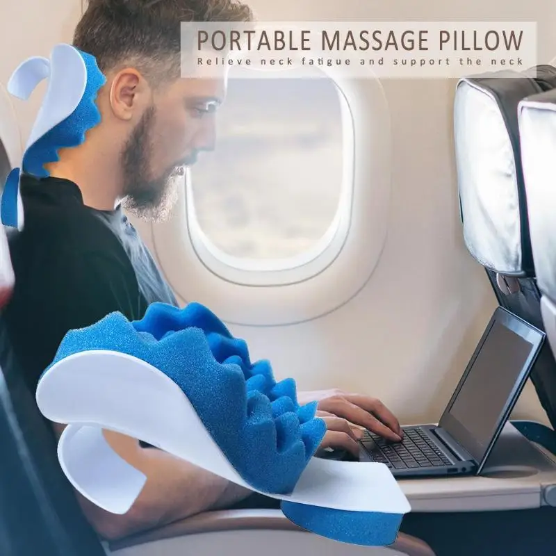 Массажная подушка для шеи, для путешествий, для шеи, плеча, расслабляющее устройство, массажер, мягкая губка для путешествий, подушка для шеи