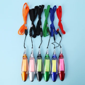 

LED Ballpoint Note Pen Stationery Memo Paper Lanyard Pens With Hanging Rope Gift