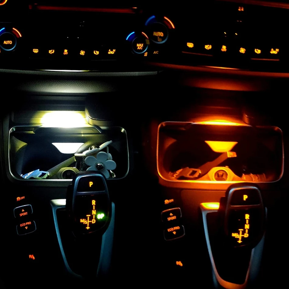 Central Cup Holder Ashtray Ambient Light For Bmw F30 F32 F34, Center Console Cup Holder Light