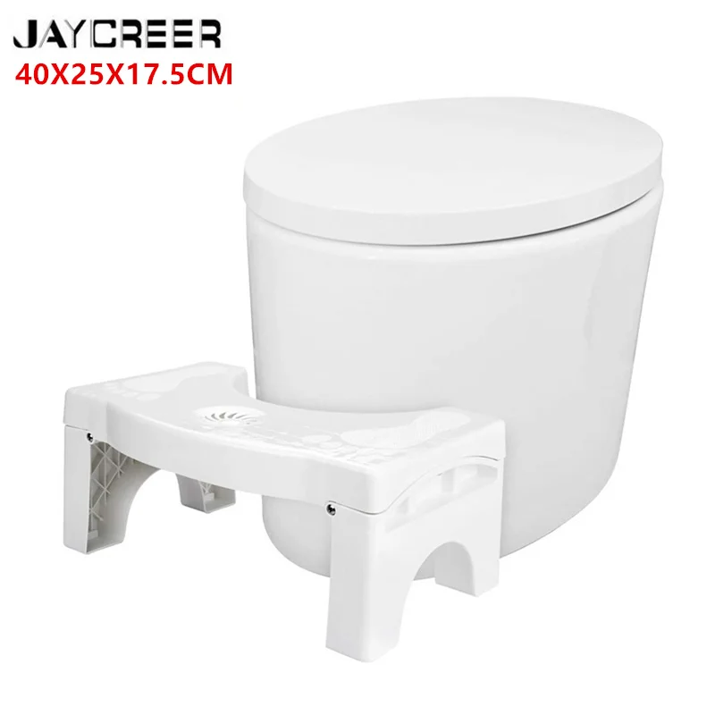

JayCreer 40X25X17.5CM Folding Toilet Stool Upgrad Version Squatting Stool With Air Freshener Container Treatment Foldable Stool