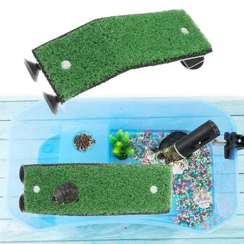 

Turtle Climbing Platform ​Unique Simulation Lawn Terrace Aquarium Turtle Tank Tortoise Climbing Platform Lifelike Grass Ladde
