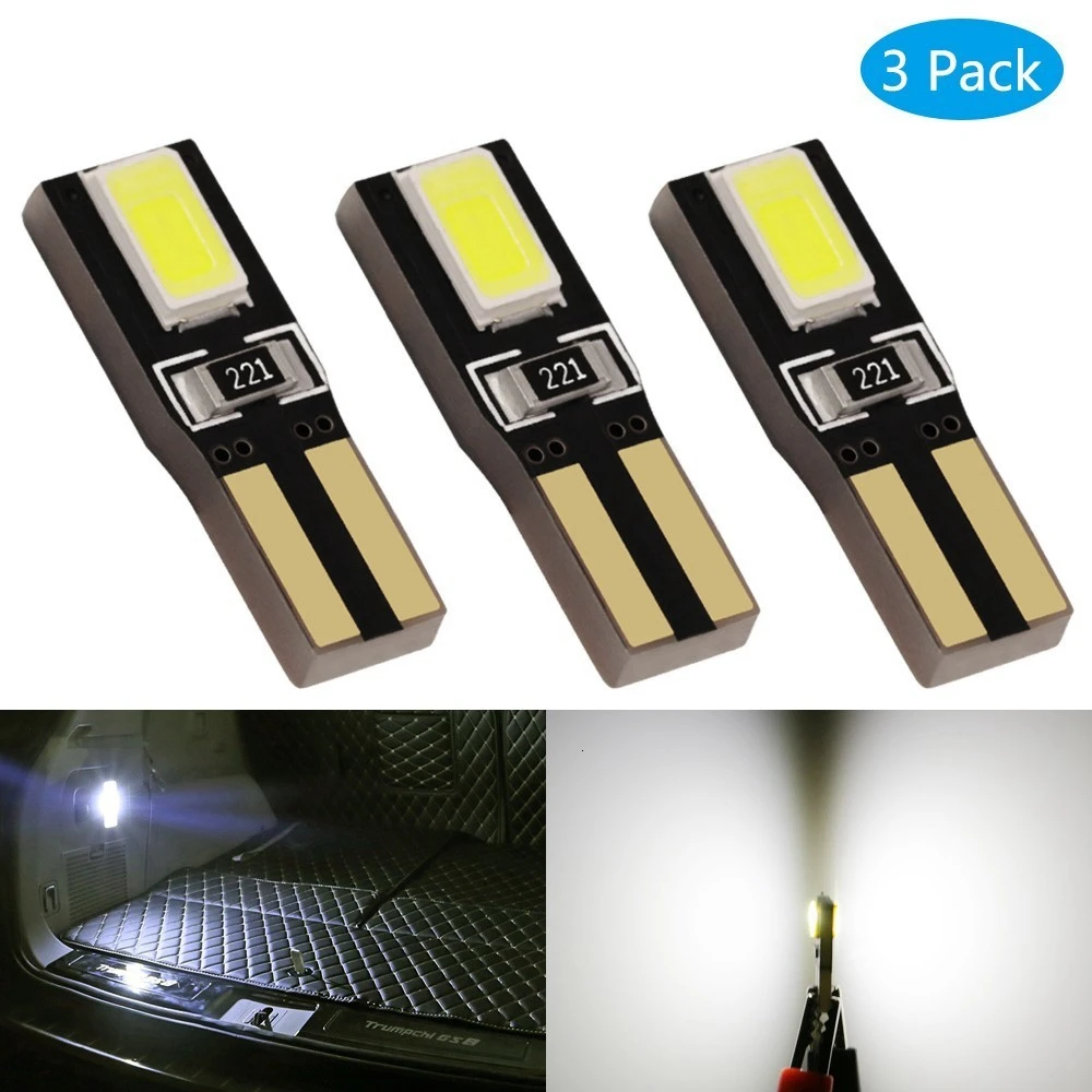 3 шт. Led T5 2721 W3W W2* 4.6d 5630 SMD Инструмент: клин-индикатор, светильник, спидометр, кластер, тире, светильник 10-15 В постоянного тока