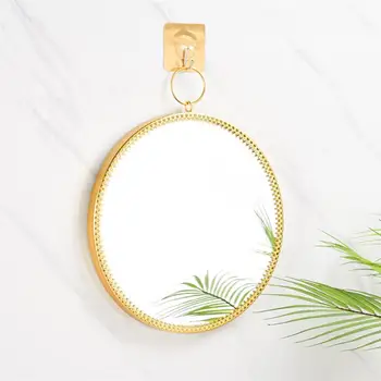 

1Pc Exquisite Wall-Mounted Makeup Mirror Retro Metal Tieyi Jagged Edge Mirror Hanging Makeup Mirror Wall Decoration