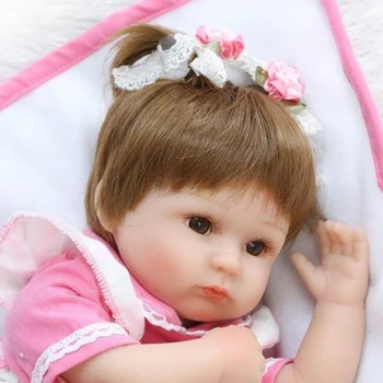 Muñeca Realista de silicona de 16 pulgadas para niños, juguete de muñeca Realista de bebé Reborn, regalo de navidad para chico