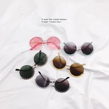 Детские круглые цветочные солнцезащитные очки для мужчин и женщин, детские солнцезащитные очки принцессы, солнцезащитные очки Защита от ультрафиолетовых лучей, 6 шт