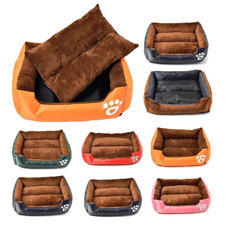 

S/M/L Available On Both sides Pet Sofa Dog Beds Waterproof Non-slip Bottom Soft Flannel Warm 4 Seasons Universal Cat Bed House