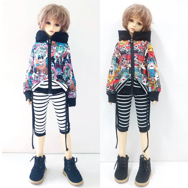 30/60cm doll clothes fashion jacket or striped pants for 1/3 1/4 1/6 SD DD BJD doll clothes doll accessories boy girl toys coat 6