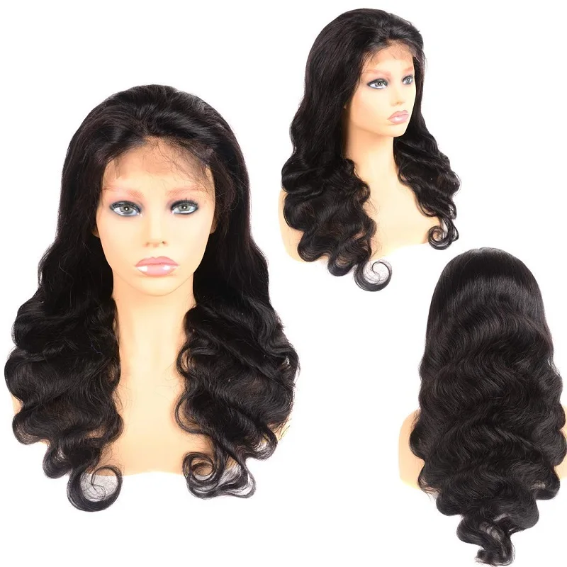 

Glueless Full Lace Wig Pre Plucked Body Wave Human Hair Wigs 150-250 Density Brazilian Remy Wave Wig Full End High Quality Hair