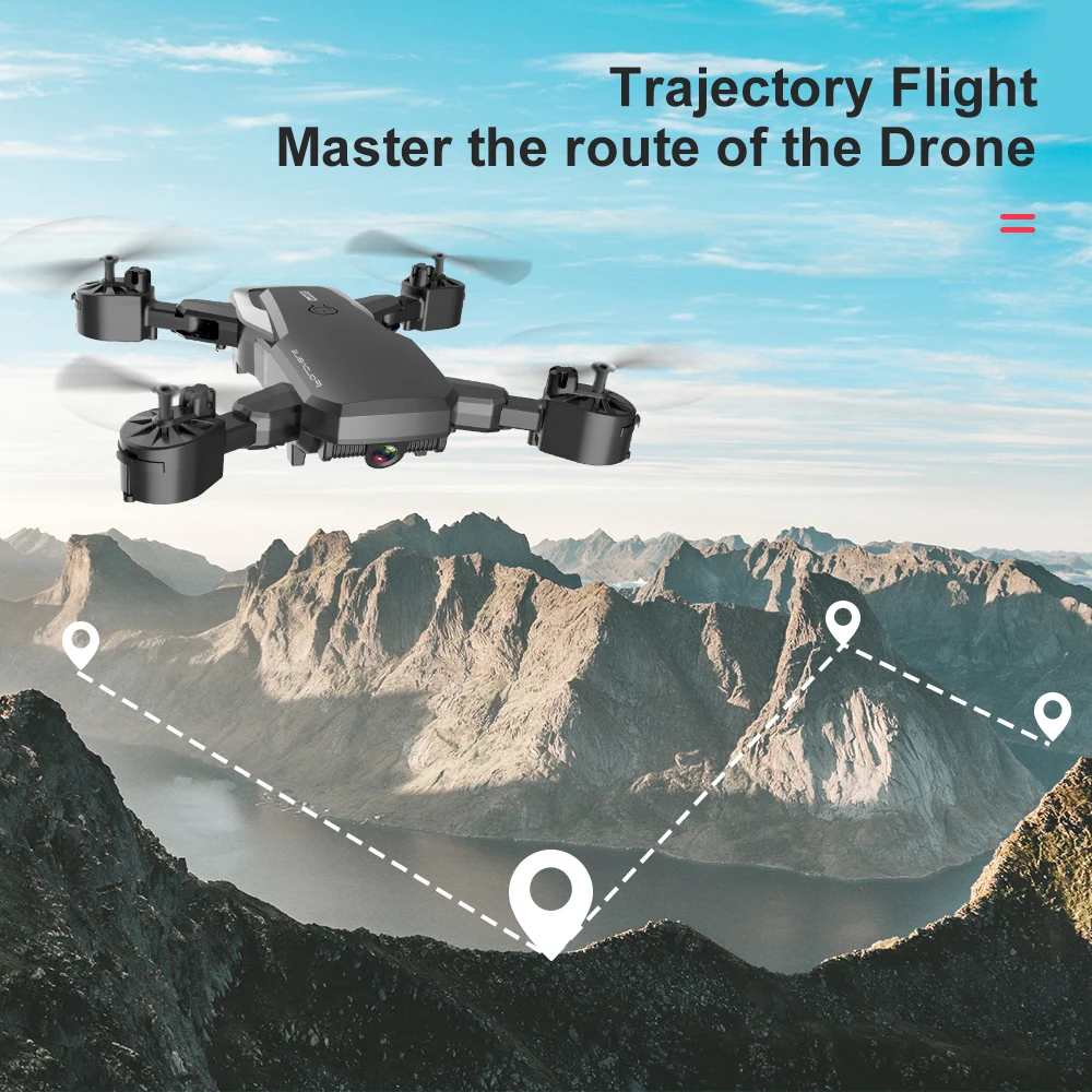F85 Drone 4K HD Camera WIFI FPV 1080P Dual Camera Follow Me Foldable Quadcopter Red and Black RC Drone Long Battery Life Toy