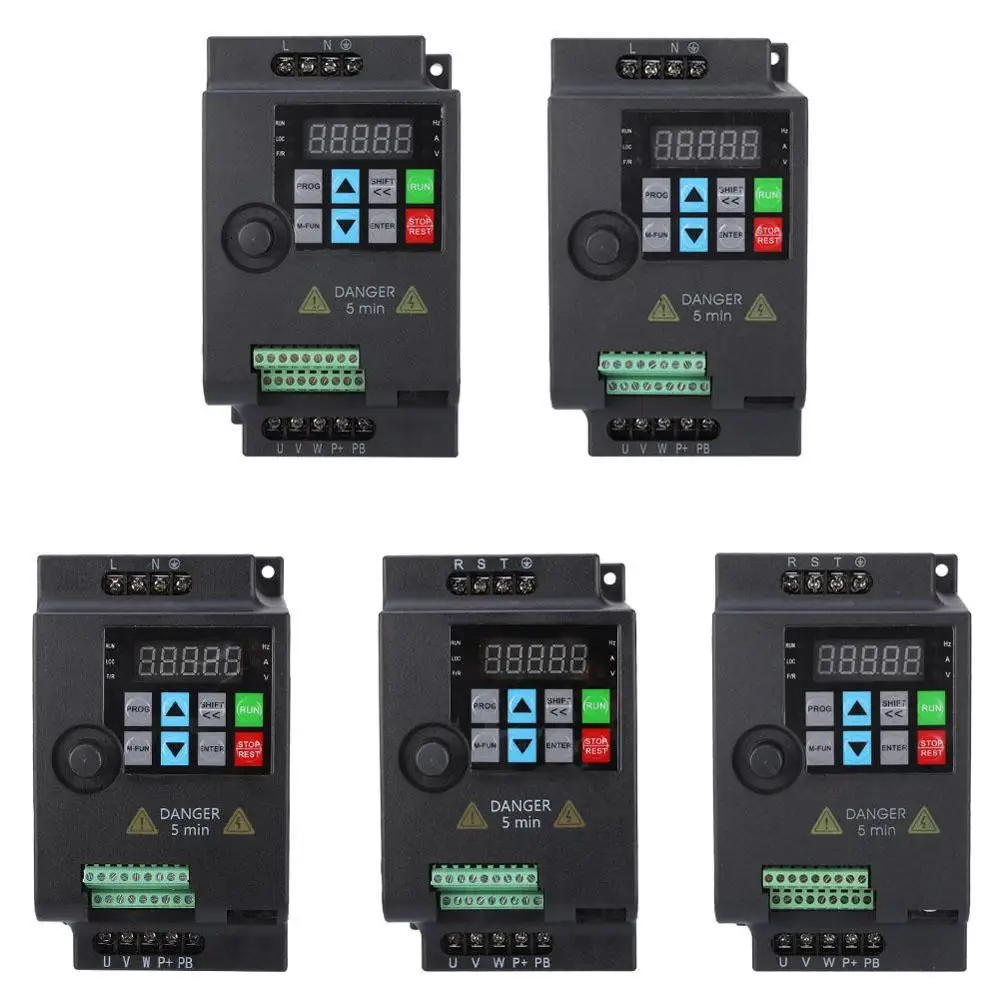 New 0.75kw 220v inverter motor 1 fase de revoluciones regulador 5a variador frecuencia VFD