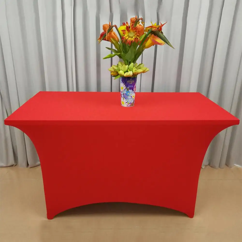  Stretch Spandex 6ft Rectangular Table Cover Hunter Green Fitted Tablecloth for Standard Folding Tab