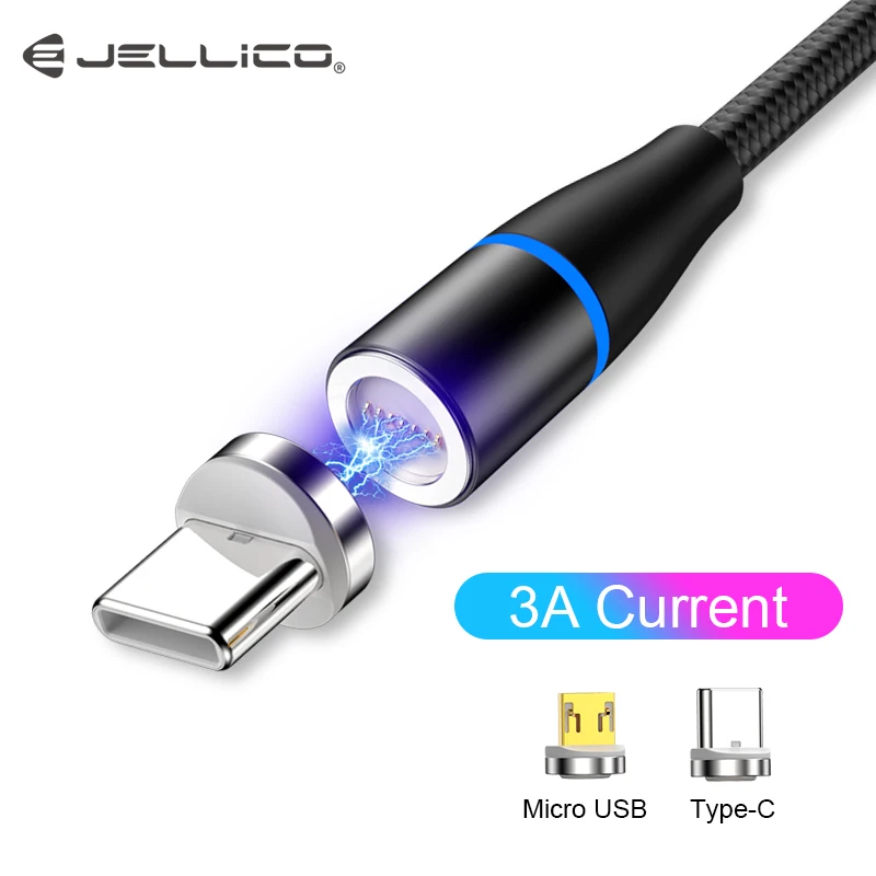 Магнитный кабель Jellico 1,2 м, Micro usb type C, быстрая зарядка, Micro usb type-C, Магнитный провод для зарядного устройства, usb C, для huawei, Xiaomi, samsung