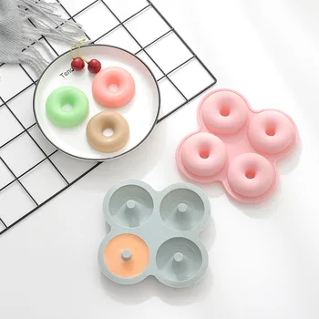 

Creative Silicone 4 Even Donut Mold Oven Baking Tool Diy Tool Four Even Silicone Cake Mold silicone molds