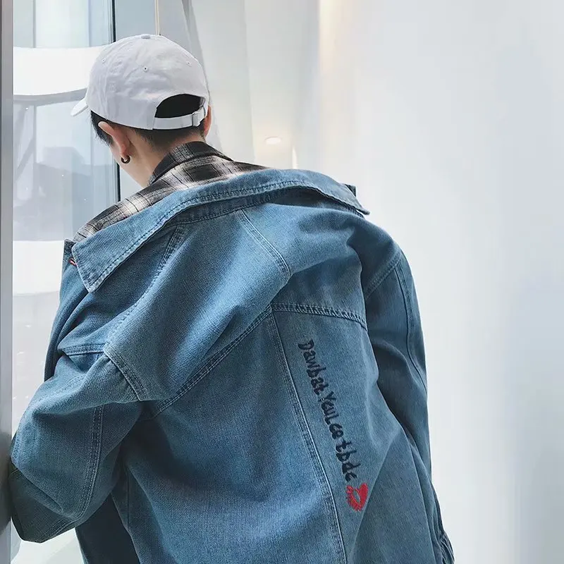 

BF Style Couples Jeans Coat Young MEN'S Korean-style Trend Students Harajuku Loose-Fit INS Super Fire Cowboy MEN'S Jacket