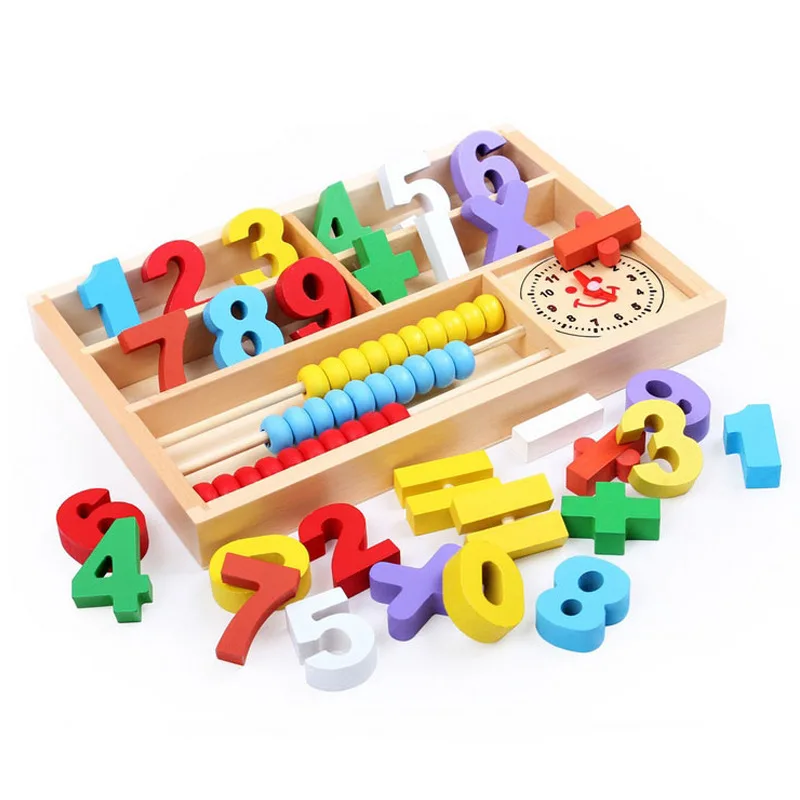 

New Style Wood Children Counting Sticks Understanding with Numbers Arithmetic Calculation Beads with Numbers Educational Toy Com