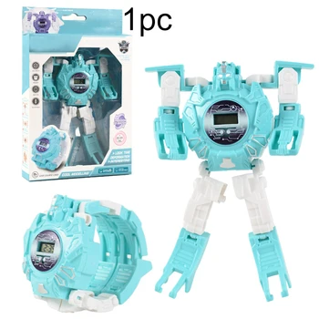 

Rotation Boys Girls Mecha Magic Cartoon Flexible Sport Gifts Digital Kids Toy Electronic Watch Robot Transformation Clock