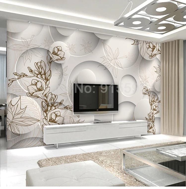 Papel de parede geométrico estereoscópico 3D personalizado,