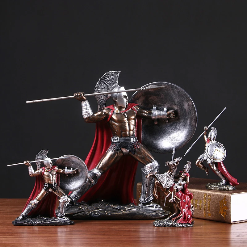 Creative Car Decoration Men s Retro Characters Hero Spartan Figurines Of Home Decoration Accessories Resin Bedroom