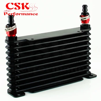 

8-AN 32MM 10 ROW ENGINE/TRANSMISSION RACING COATED ALUMINUM OIL COOLER+Fitting