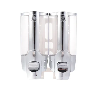 

1pc Wall-mounted Soap Dispenser Household Manual Soap Feeder Plastic Shampoo Container Dispenser for Bathroom (Electroplating No