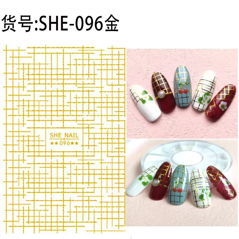 ZD-2979-2986 серии, новейший дизайн золотых линий, стикеры 3D на ногти nail Art Шаблон для украшения ногтей - Цвет: SHE-96 GOLD
