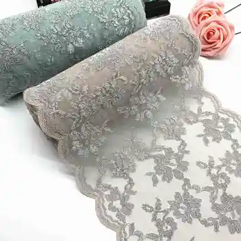 

3y/lot Width 25cm 2 Colors Elastic Stretch Lace trim Silver Skirt Hem Underwear Sewing Craft DIY Apparel Fabrics Lace Lingerie