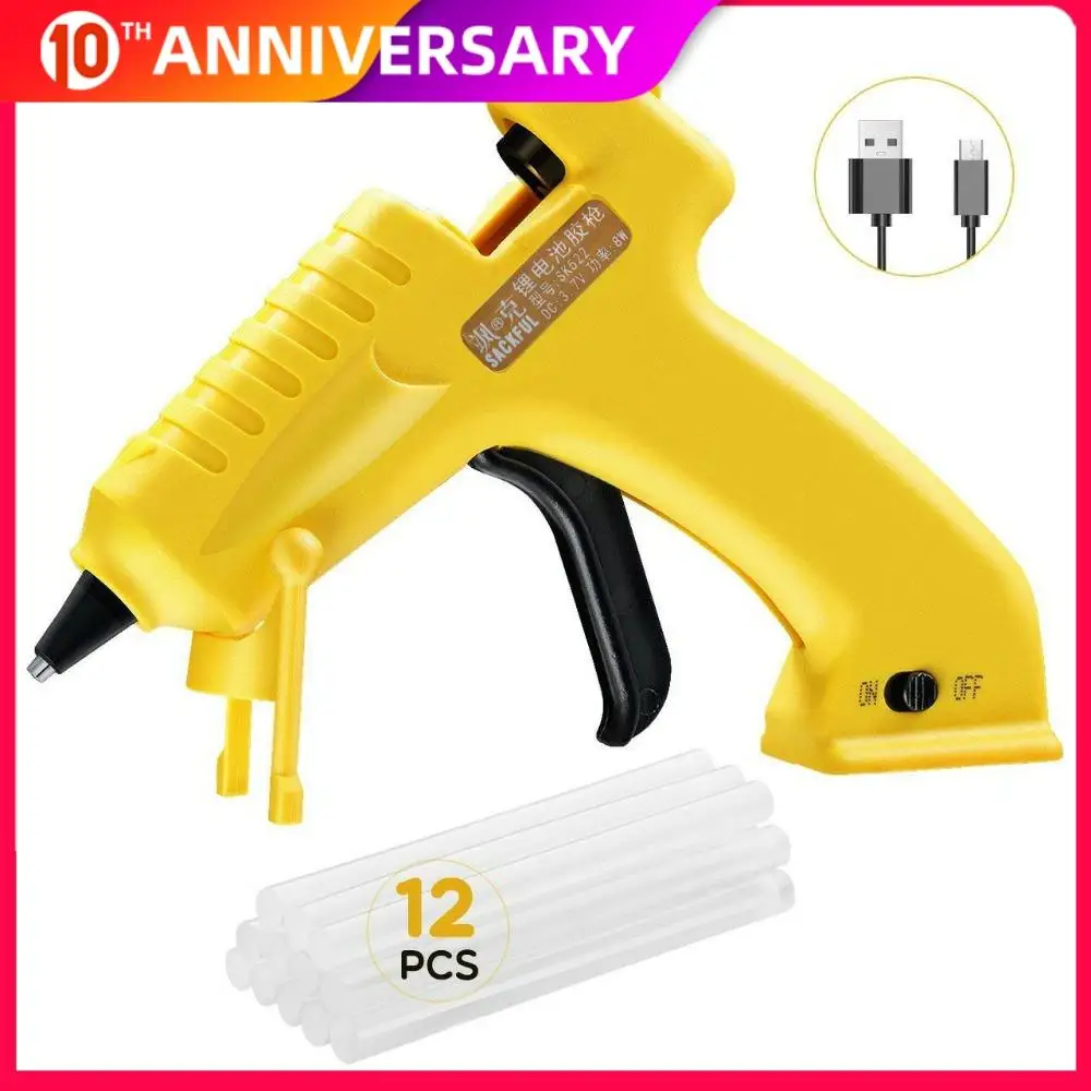 

Lithium Battery Hot Melt Glue Gun 8W 3.6V USB charging wireless sol tool using 7MM glue stick