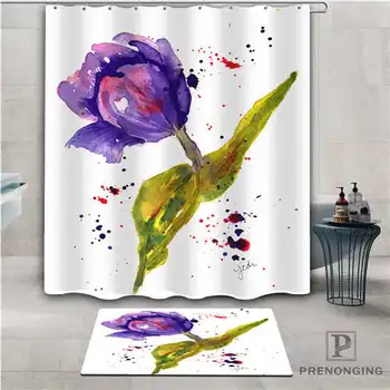 

Custom flowers (1) Waterproof Shower Curtain Doormat Home Bath Bathroom Polyester Fabric Multi Sizes#2019-01-12-185