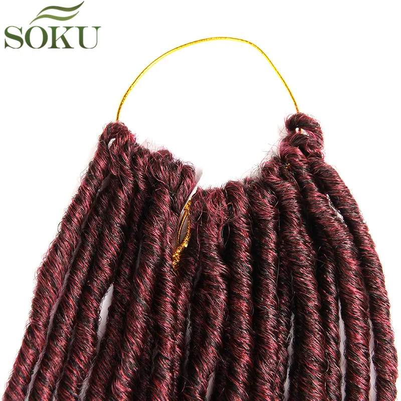 SOKU синтетические волосы Омбре Цвет Мягкие дреды 18-26 дюймов Faux locs плетение волос для наращивания 24 пряди/1 шт