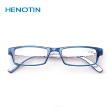 Henotin, модные женские очки для чтения с принтом, весенние шарнирные прямоугольные оправы, удобные очки 0,5