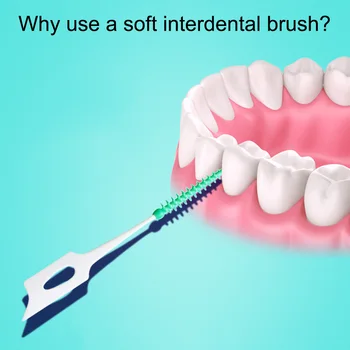 

150 Pcs Disposable Soft Silicone plastic Interdental Brushes Teeth Cleaning Dental Pick Tooth Orthodontic Toothpick ToothBrush