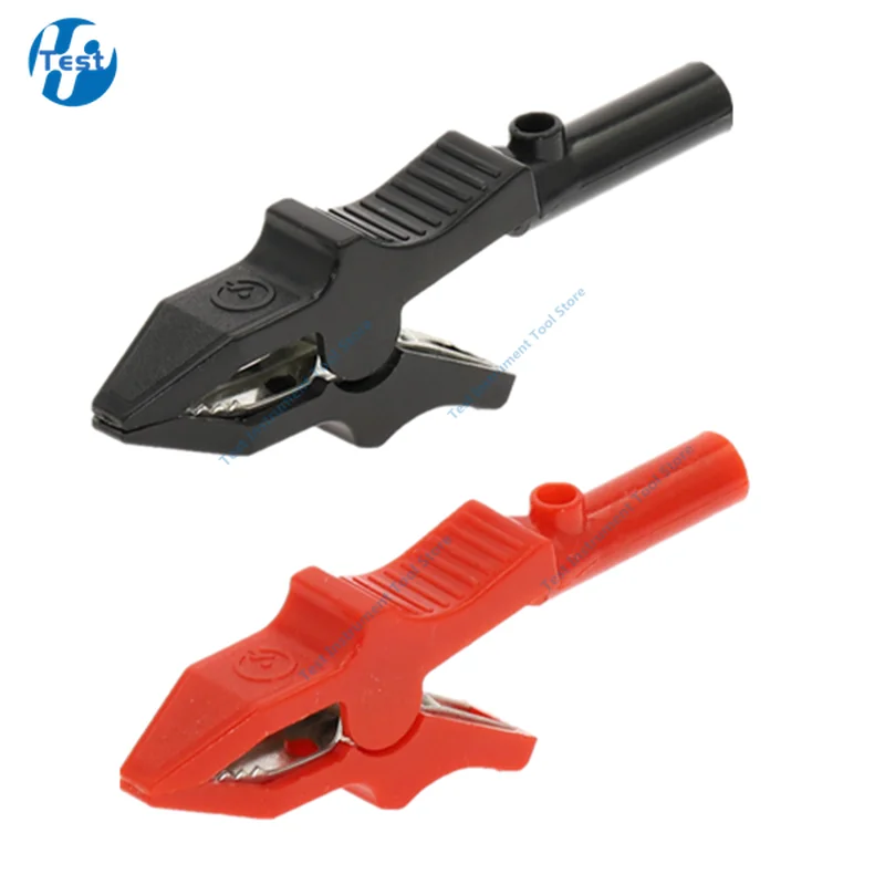 2pcs/lot 30A Red Black Copper Alligator Clip For 4mm Banana PLUG Test Probes