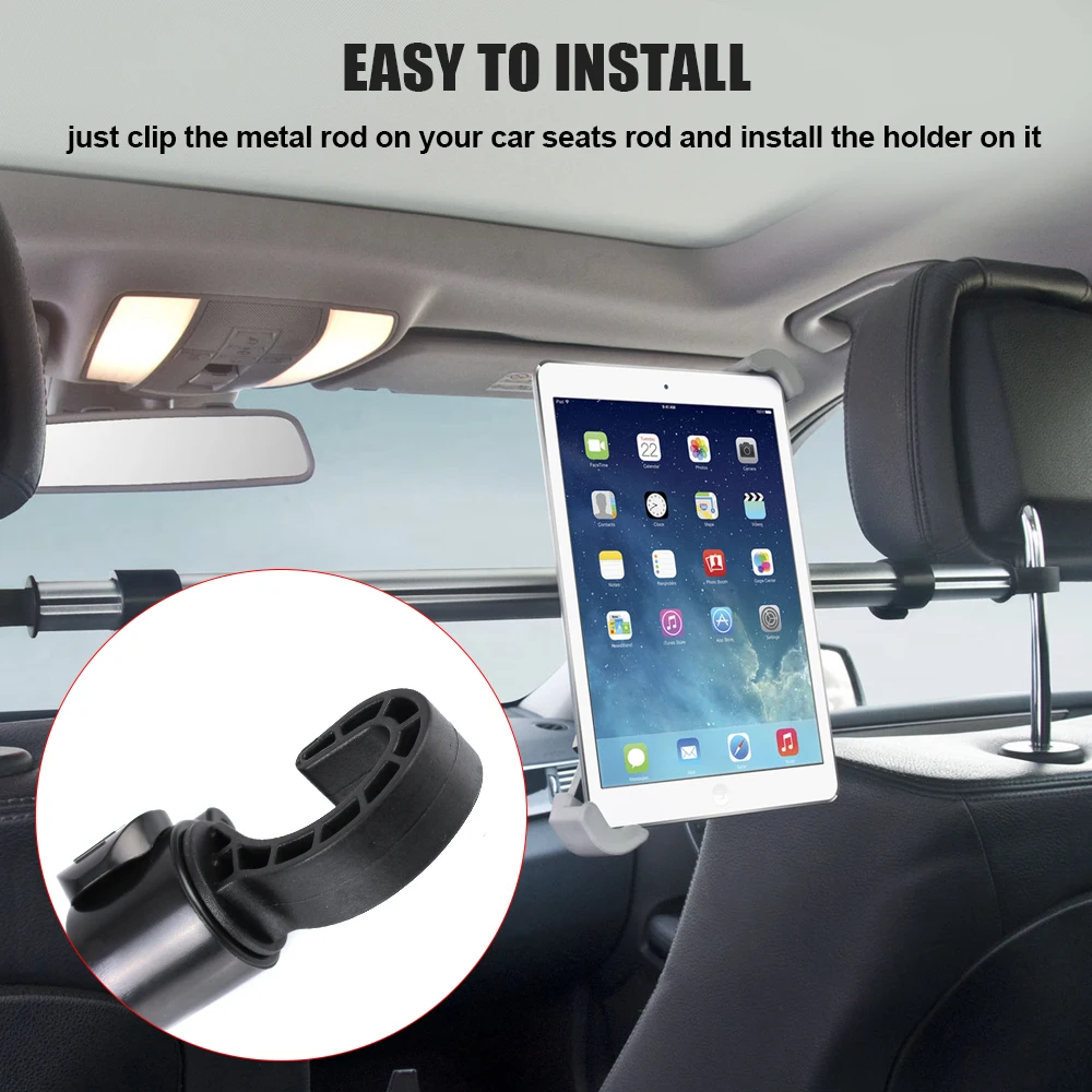 Holder For Tablet PC Auto Car Back Seat Mount Stand Holder Car Seat Tablet Headrest Holder 360 Degree Rotation For 7
