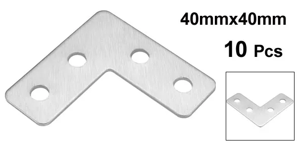 10pcs 40x40mm Silver Uxcell плоская пластина L угловые скобки ремонтный кронштейн - Цвет: 10pcs 40x40mm Silver