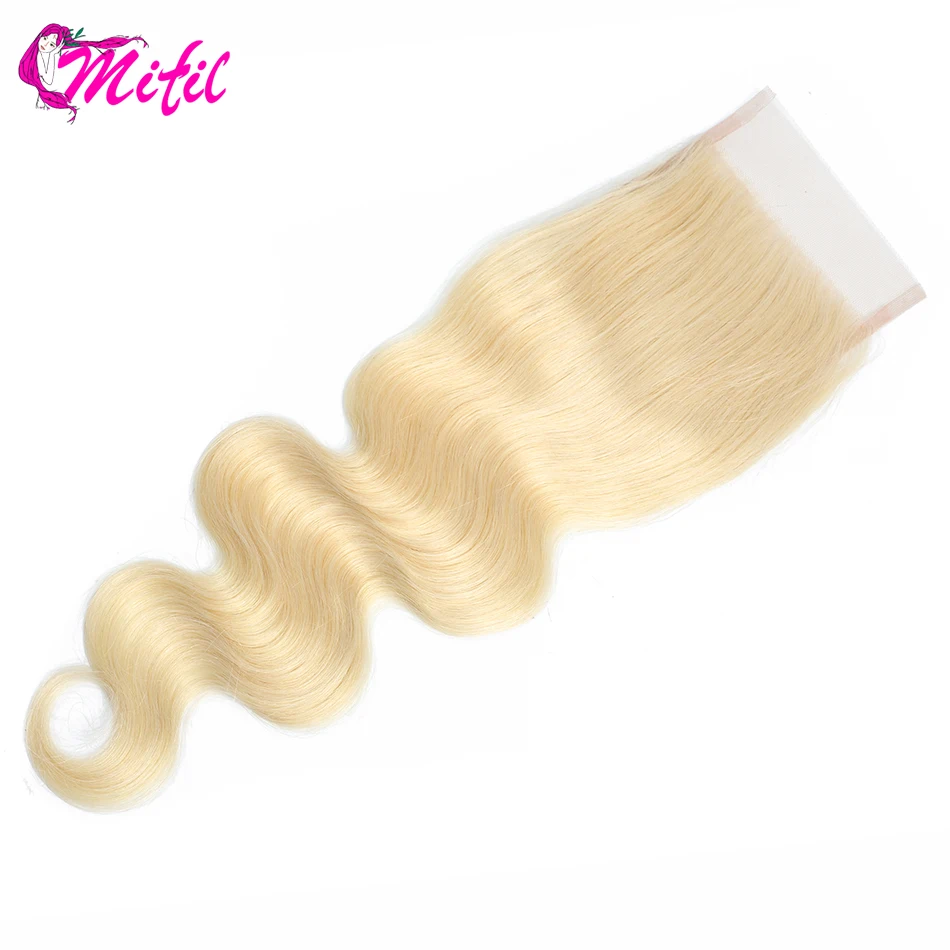 

Mifil Malaysian Body Wave 613 Blonde Lace Closure non remy Human Hair Free Middle 3 Part Hand Tied Tangle Free crochet hair