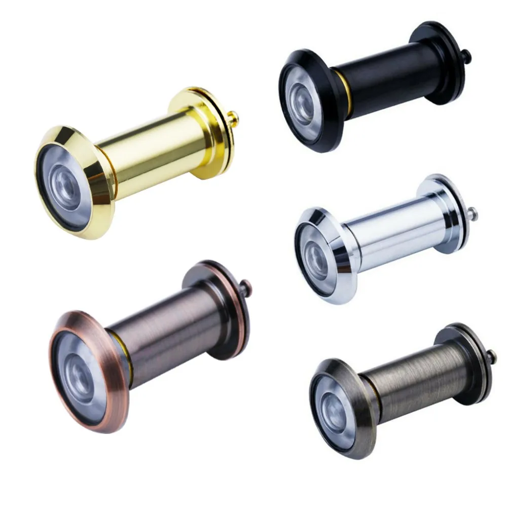 200&deg; Wide Viewing Angle Security Door Eye Spy Hole Peephole Viewer Adjustable Glass Lens Security Privacy Cover Door Part