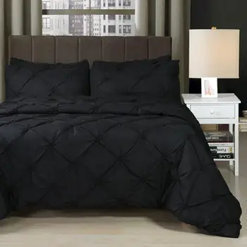 

Bedding Sets Quilt Cover Duvet Cover Luxury New 3pcs Black Polyester Fiber Pillow Case Home Furnishing Bed Sheet Gift