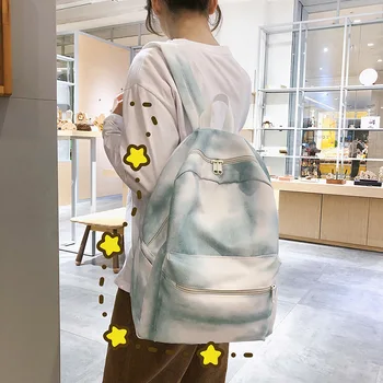 

INS-Style School Bag Women's High School College Student Vintage Sense GIRL'S Campus Backpack Gradient Backpack