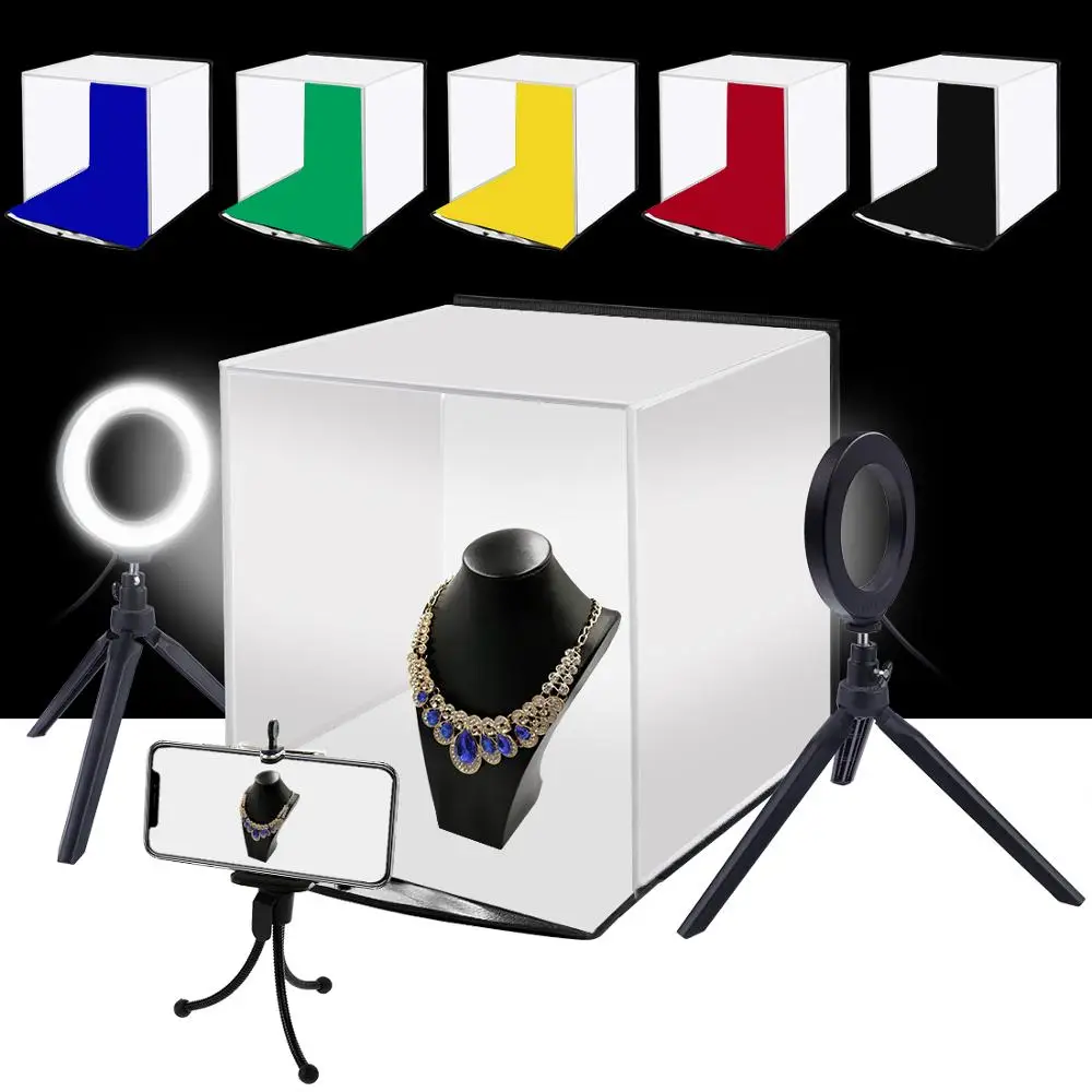 

PULUZ Portable Softbox 30*30CM Light Box Studio LED Photo Lightbox &6 Colors Backdrops For Tabletop Photography LED lighting Box