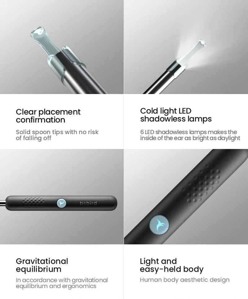 Inteligente sem Fio Xiaomi Bebird Visual Orelha Vara Picker 300w Alta Precisão Endoscópio Mini Câmera Otoscópio r1 - Image 6