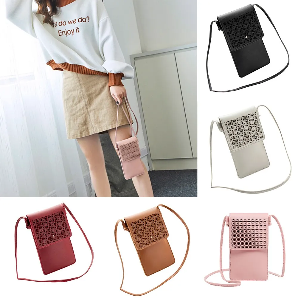

Universal Leather Cell Phone Bag Shoulder Pocket Wallet Pouch Case Neck Strap For Mobile Phone Crossbody Handbag