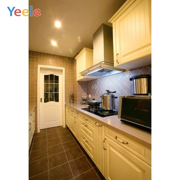 

Kitchen Room Backdrops Brick Wall Plank Decor Tile Floor Bright Photography Customized Photographic Background For Photo Studio