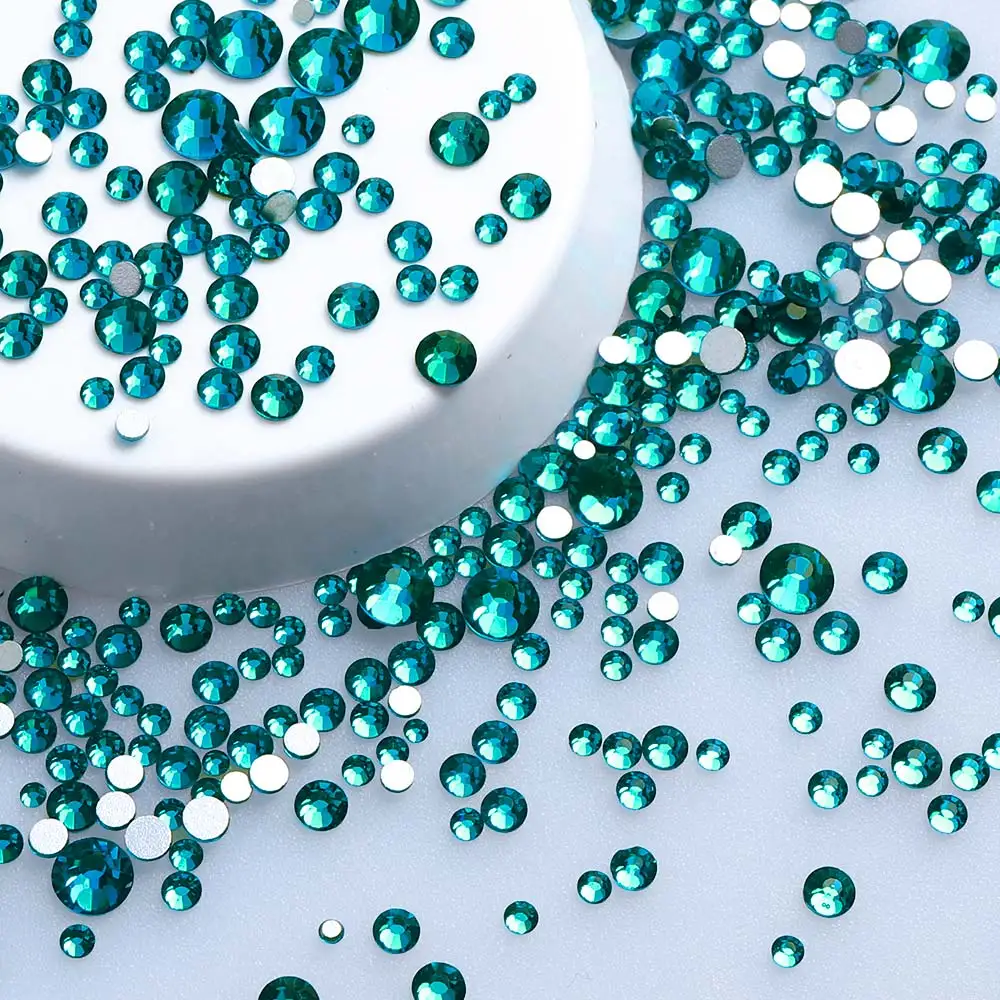 Mix Size Black Diamond Flat Back Rhinestones for Face Self-adhesive Crystal Beads Loose Precious Stones Diamond Painting Jewelry