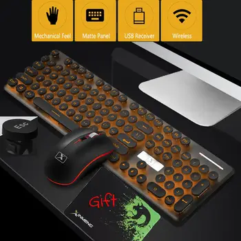 

Wireless Keyboard Mouse Combos Set 2.4G Rechargeable Backlit Mechanical Feeling Gaming Keyboard For Computer PC Laptop
