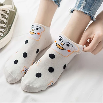 

New Cartoon Cute Cat Face Thin Section Invisible Shallow Mouth Women's Cotton Socks Short Tube Socks Spring Summer Meias